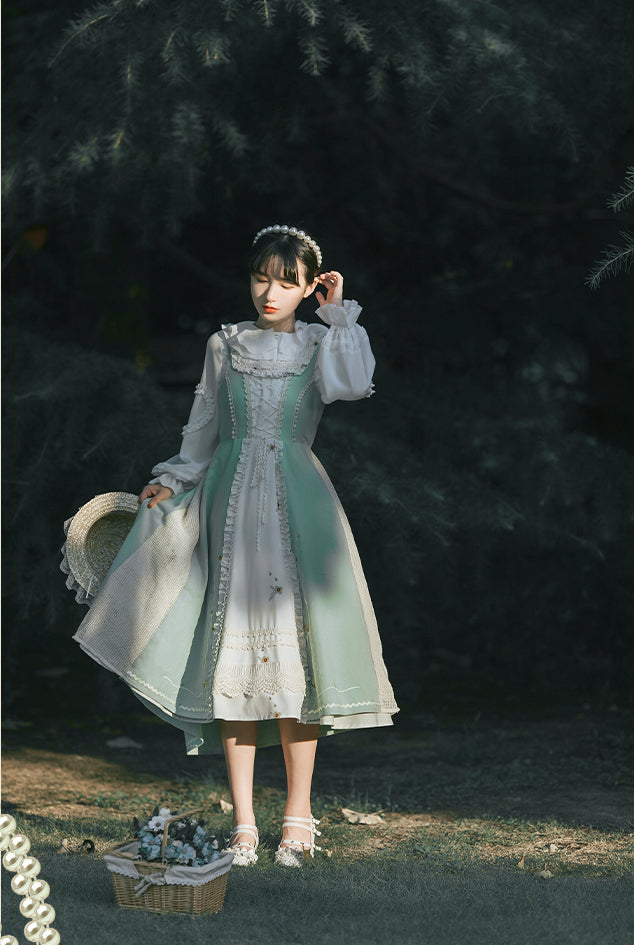 Autumn and Winter Retro Idyllic Lolita Dress - cosfun