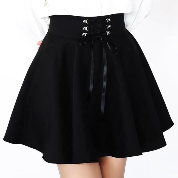 High Waist Black Mini Skirt J20065 - cosfun