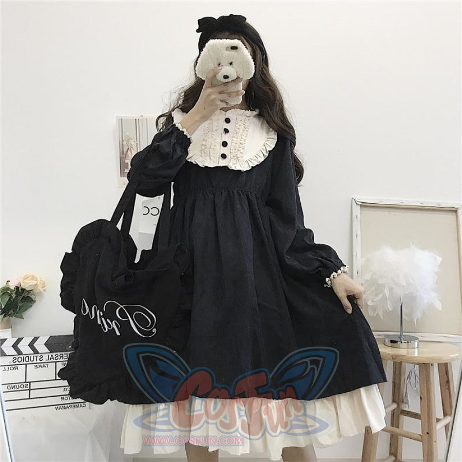 TJLSS Gothic Lolita Dress Girl School Uniform Black Vintage Dress Women  Party Kawaii Clothes (Color : Full Set, Size : Small) : : Clothing,  Shoes & Accessories