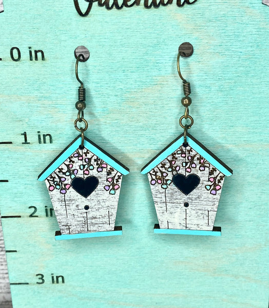 Birdhouse earrings