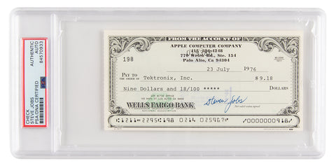 Steve Jobs signed check at RR Auction