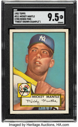 1952 Mickey Mantle Topps card to sell for $10m at Heritage Auctions