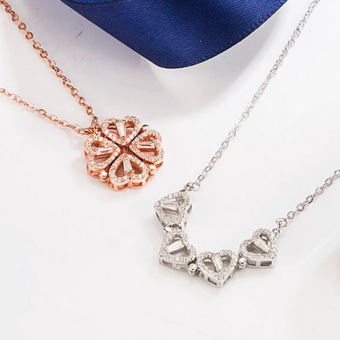 Rose Gold Clear Clover ss Necklace