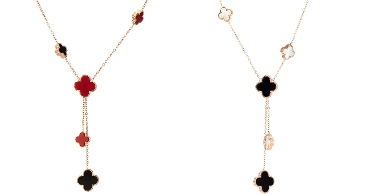 Simply Sophisticated Reversible Single Four Leaf Rose Gold Clover