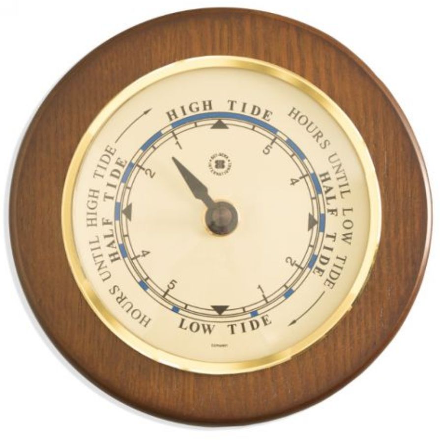 Mahogany Brass Porthole Clock/Tide Clock/Thermometer/Hygrometer