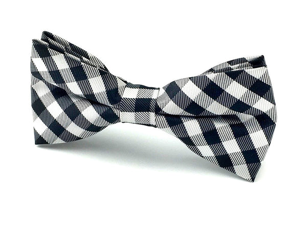 Black White Grey Checkered Bow Tie | Mens Gingham Bowtie for Weddings ...