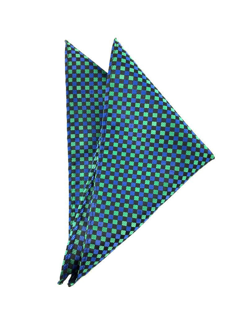 Green Black Aqua Blue Pattern Checks Pocket Square | Wedding Men Hanky ...