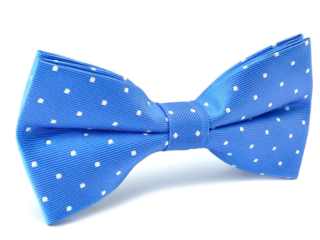 Sky Blue with Small White Polka Dots Bow Tie | Polka Wedding Bowtie ...