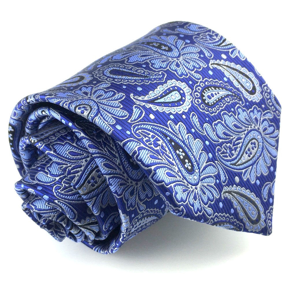 Mens Blue Pattern Paisley Necktie | Wedding Tie Paisley | Groom Ties ...