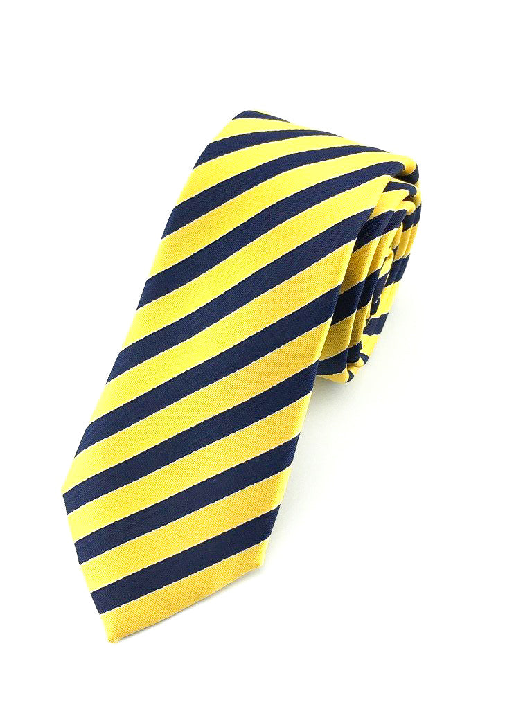 Mens Yellow and Blue Stripes Skinny Tie | Wedding Grooms Slim Neckties ...