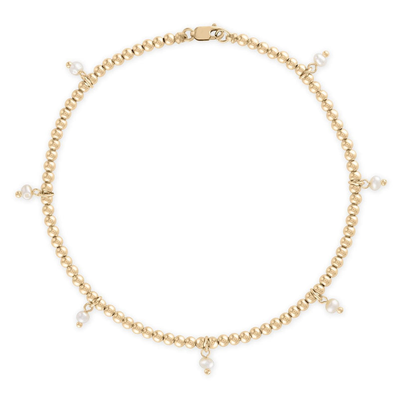 Pearl Anklet - Yellow Gold