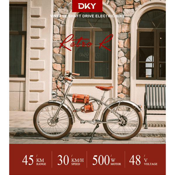 DKY ebikes-Vintage  Electric Bike Fat Tire Cruiser