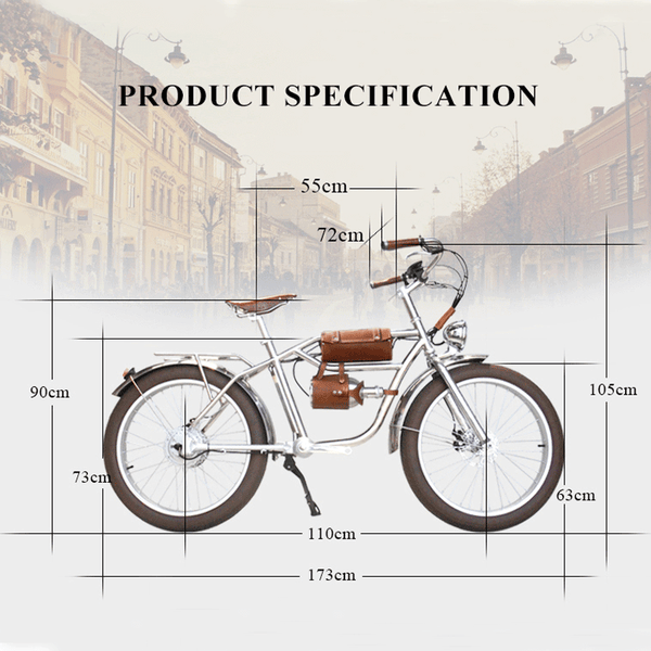 DKY ebikes-Vintage  Electric Bike Fat Tire Cruiser