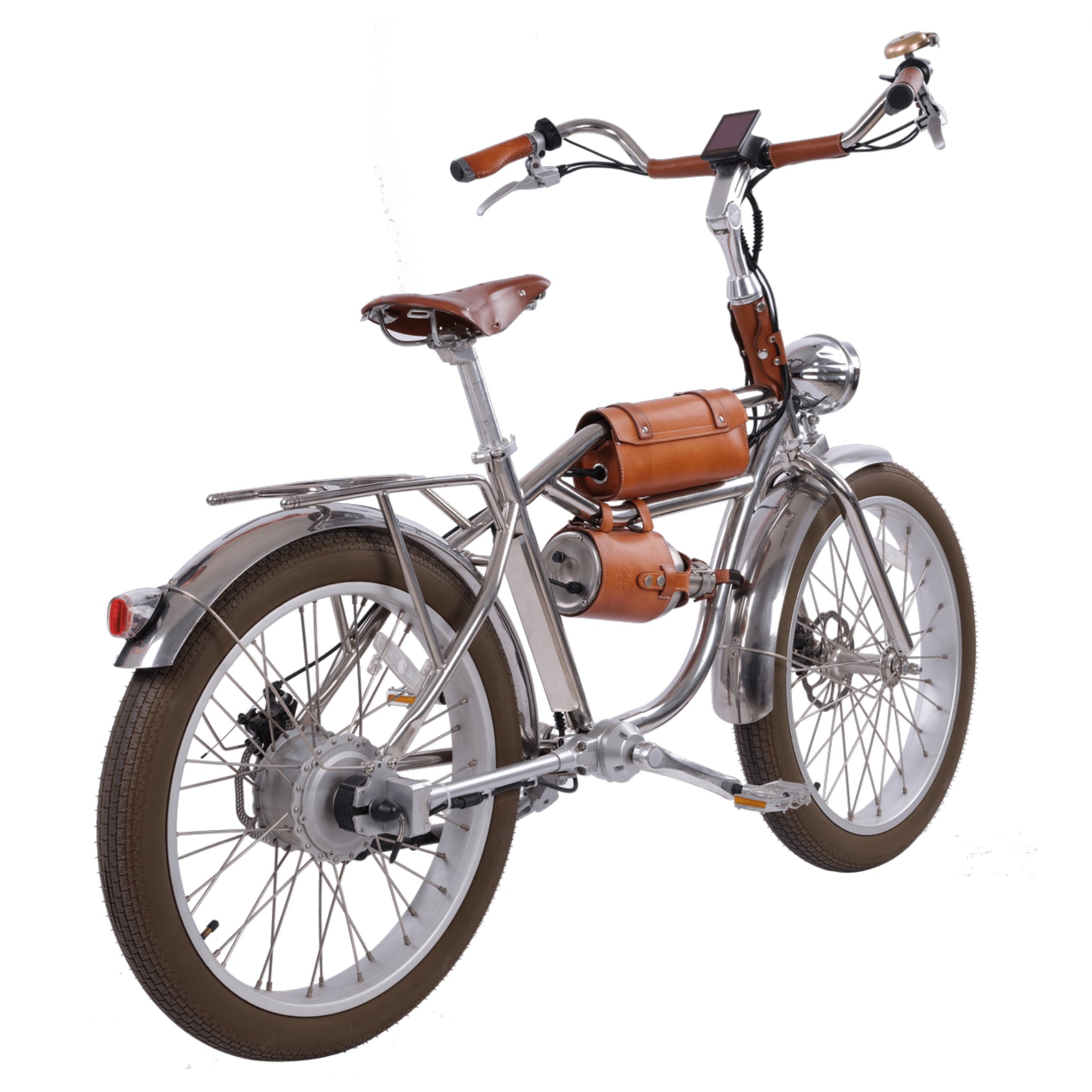 Vintage Shaft Drive Electric Bike Fat Tire Cruiser - Retro R - BackRightView