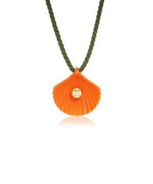 Seashell Necklace, Coral - TUKE BAZAAR