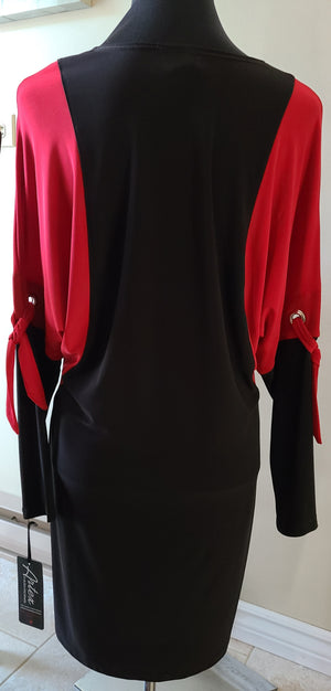 Artex Dress Tunic Red Black Made in Canada