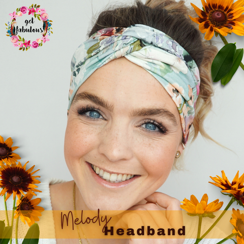 Haarband mit Blumen, Bandana mit Frühlingsmuster