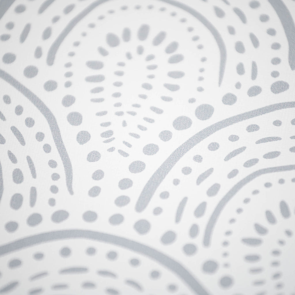 290325869  Bennett Grey Dotted Scallop Wallpaper  by AStreet Prints