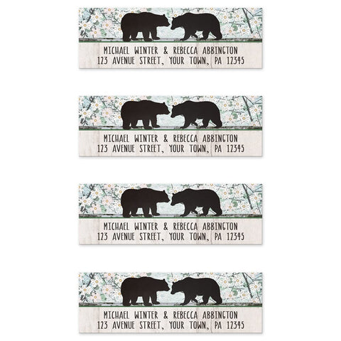 Rustic Bear Floral Wood Save the Date Cards – Artistically Invited