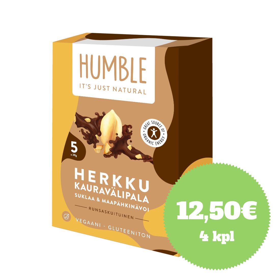 Herkku Kauravälipala 5x30g Suklaa & Maapähkinävoi