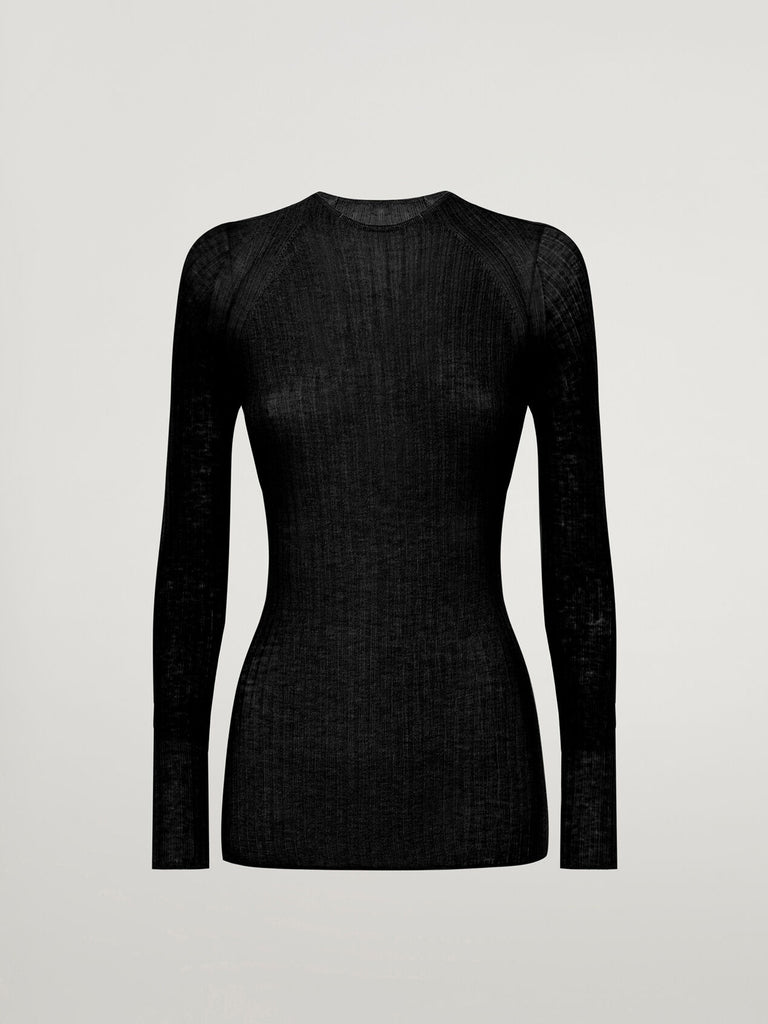 Wolford - Viscose Rib Pullover, Black