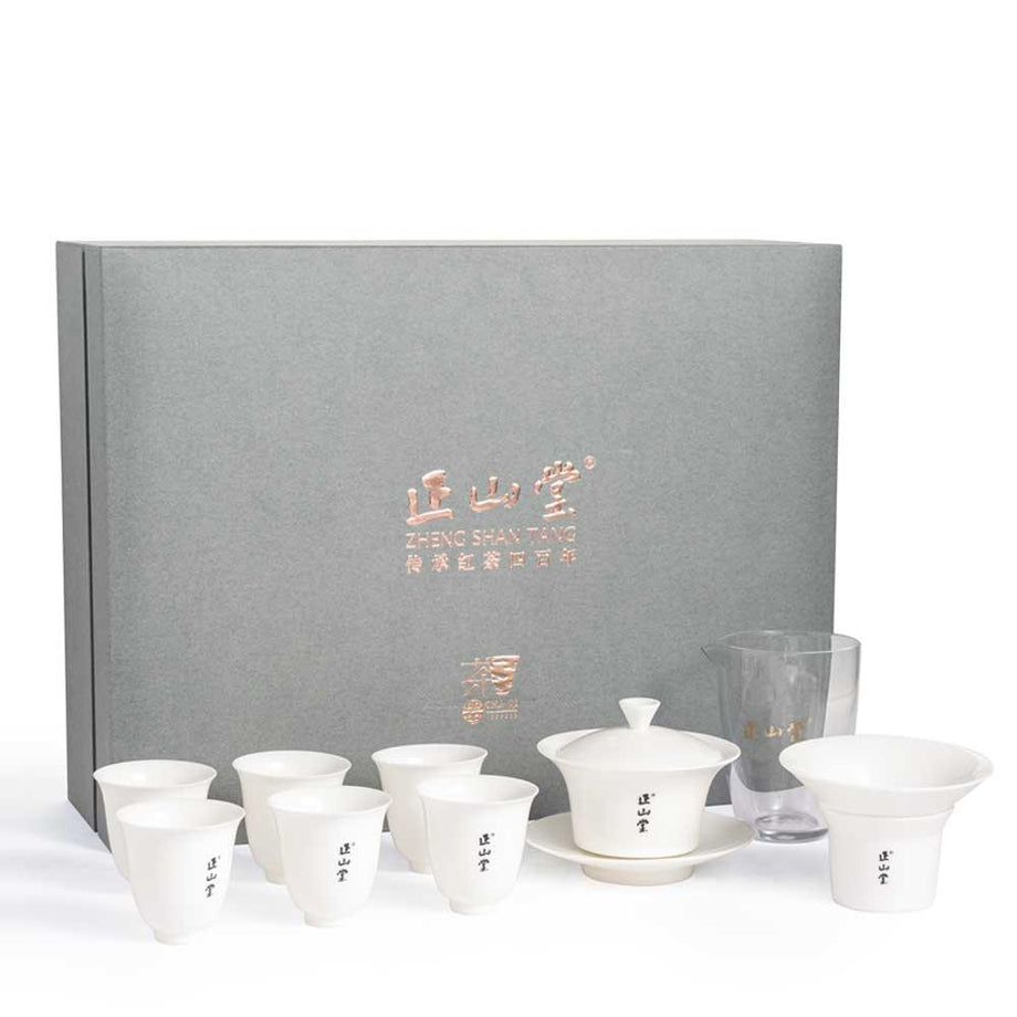 骏眉中国·简约白瓷茶具·盖碗茗杯组合– LAPSANGSTORE