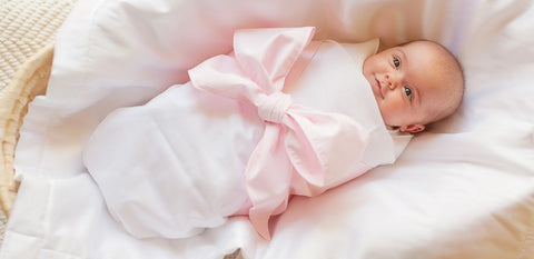 baby swaddle with bow