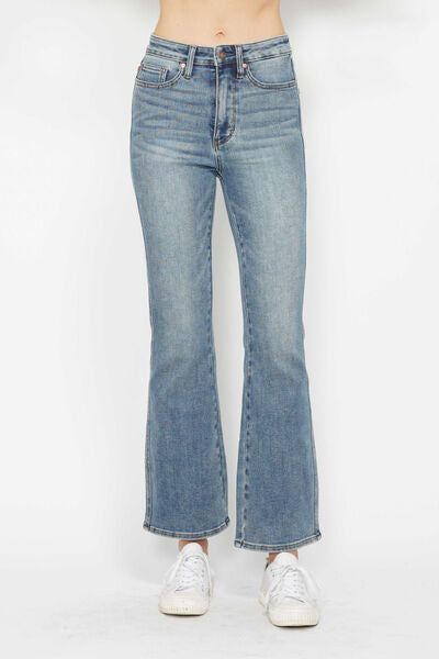 Judy Blue Tummy Control Back Embroidered Pocketed Bootcut Jeans - MULTIPLE INSEAMS