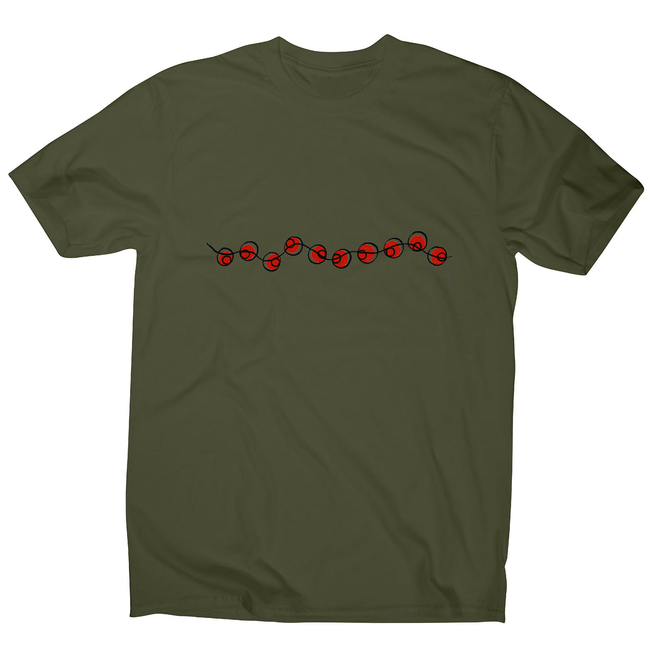 Red beads on a string men's t-shirt