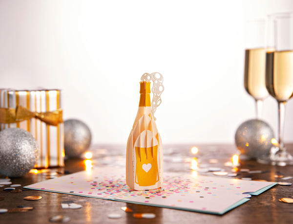 Champagne Bottle Pop-Up Greeting Card