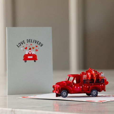 Love Delivery Truck Pop-Up Valentine Card