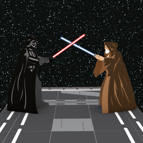 Obi-Wan vs Darth Vader pop up card