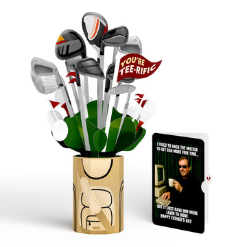 Tee-rific Golf Father's Day Bouquet and Matrix Hacker Sentiment Set