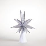 Intricate Christmas Tree Topper: Metallic Silver 15" 
                
                pop up card - thumbnail
