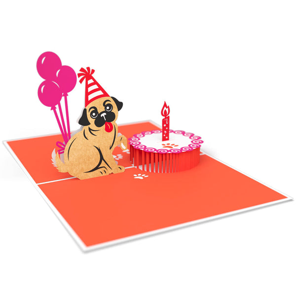 pug cake smash 3d pop up birthday card open white lovepop_grande