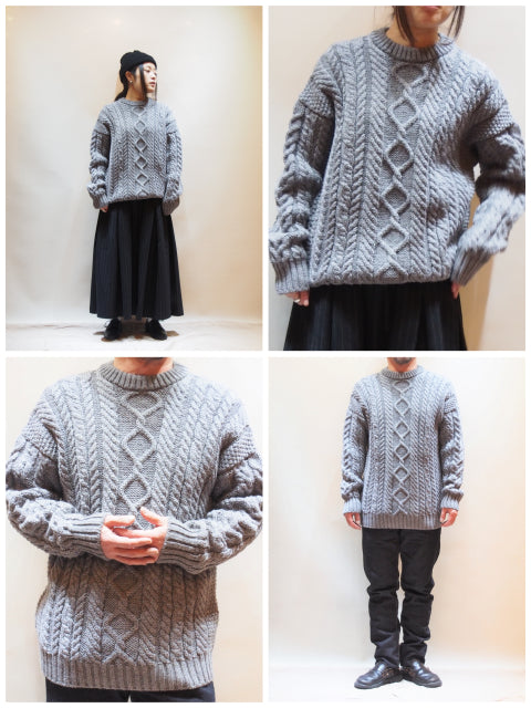 Guernsey Woollens ケーブル柄クルーネックセーター Toulouse Online