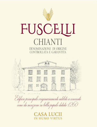 Italian Organic Tuscan Red Chianti Wine Fuscelli Casa Lucii