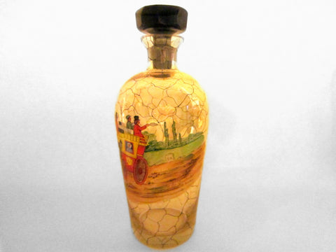 Bohemian Hand Painted Glass Decanter