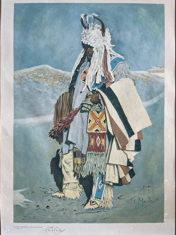 Thomas E Mail The Spring Ceremonies of The BlackFeet Begin Signed Lithograph