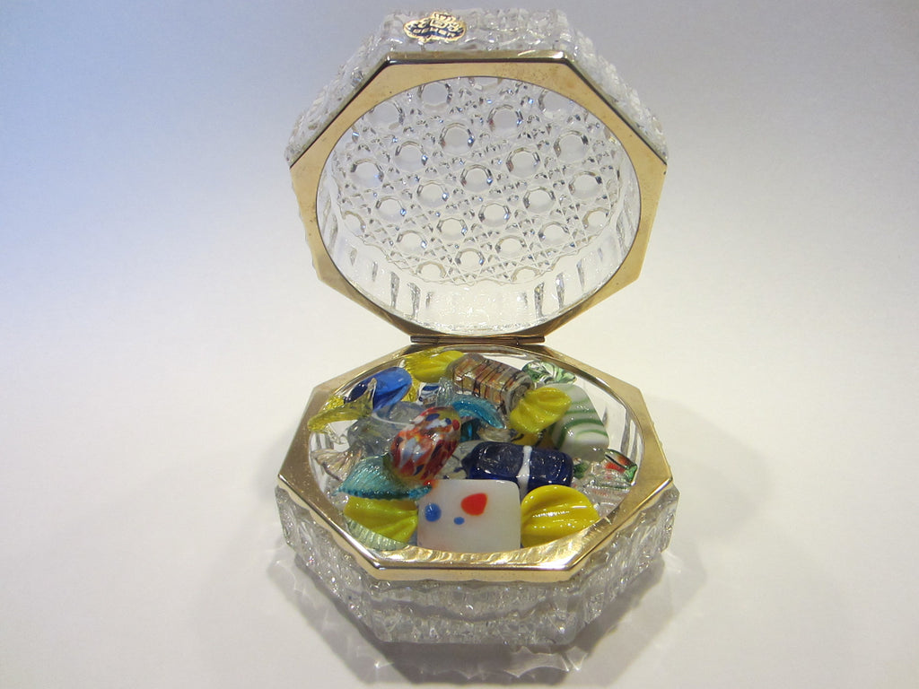 Beyer Hexagon Crystal Box Geometric Cut Brass Frame – Designer Unique Finds