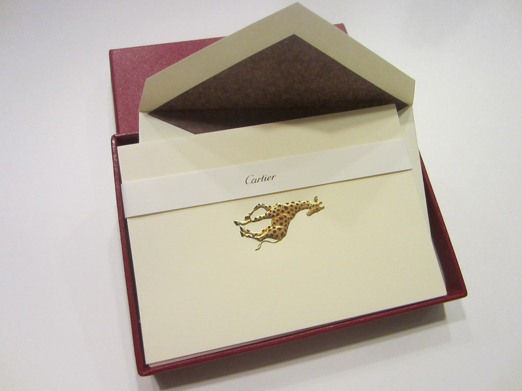 Cartier Note Cards Gold Giraffes 