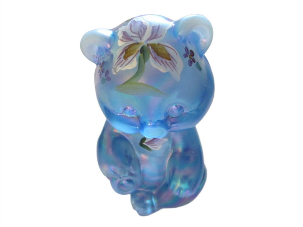 blue flower teddy bear