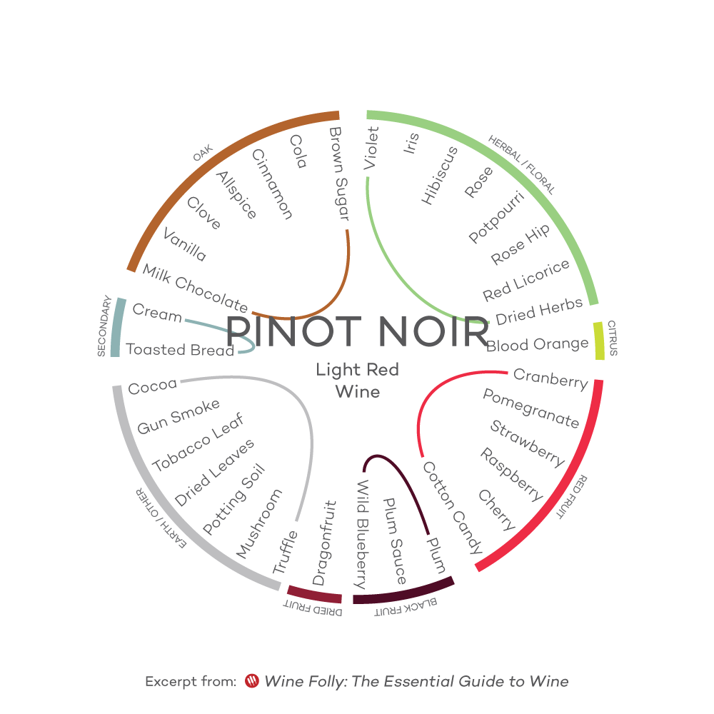 Pinot Noir tasting wheel