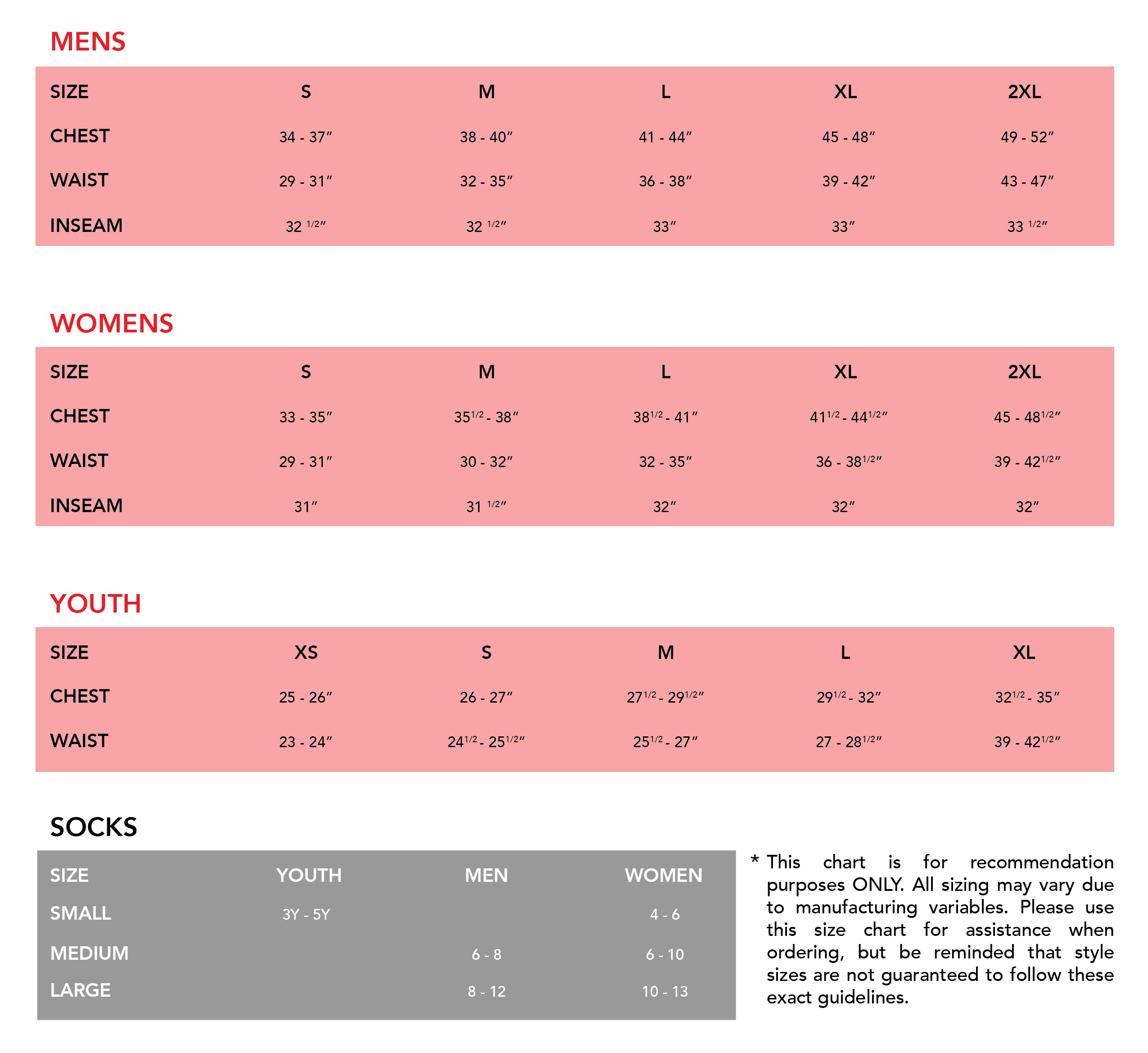 adidas soccer pants size chart