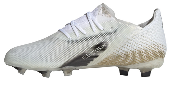 adidas X Ghosted.1 FG Junior Firm Ground Cleat - White/Core Black/Metallic Gold