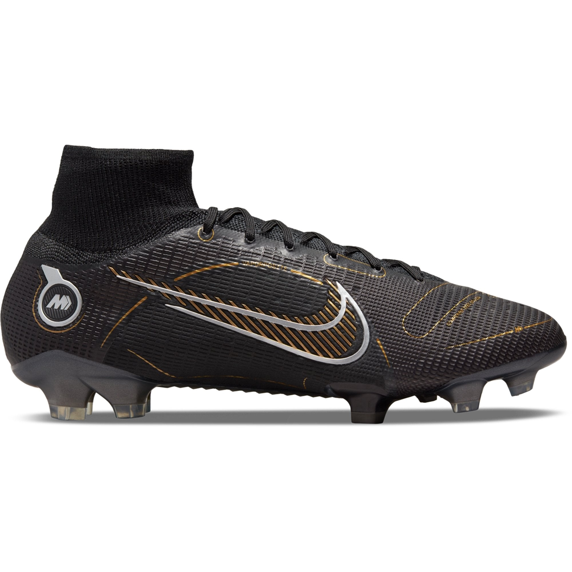 Nike Mercurial Superfly FG Firm Ground Soccer Cleat Black/Metallic Gold/Metallic Silver/Cave Stone/Ash DJ2839-007 – Zone USA