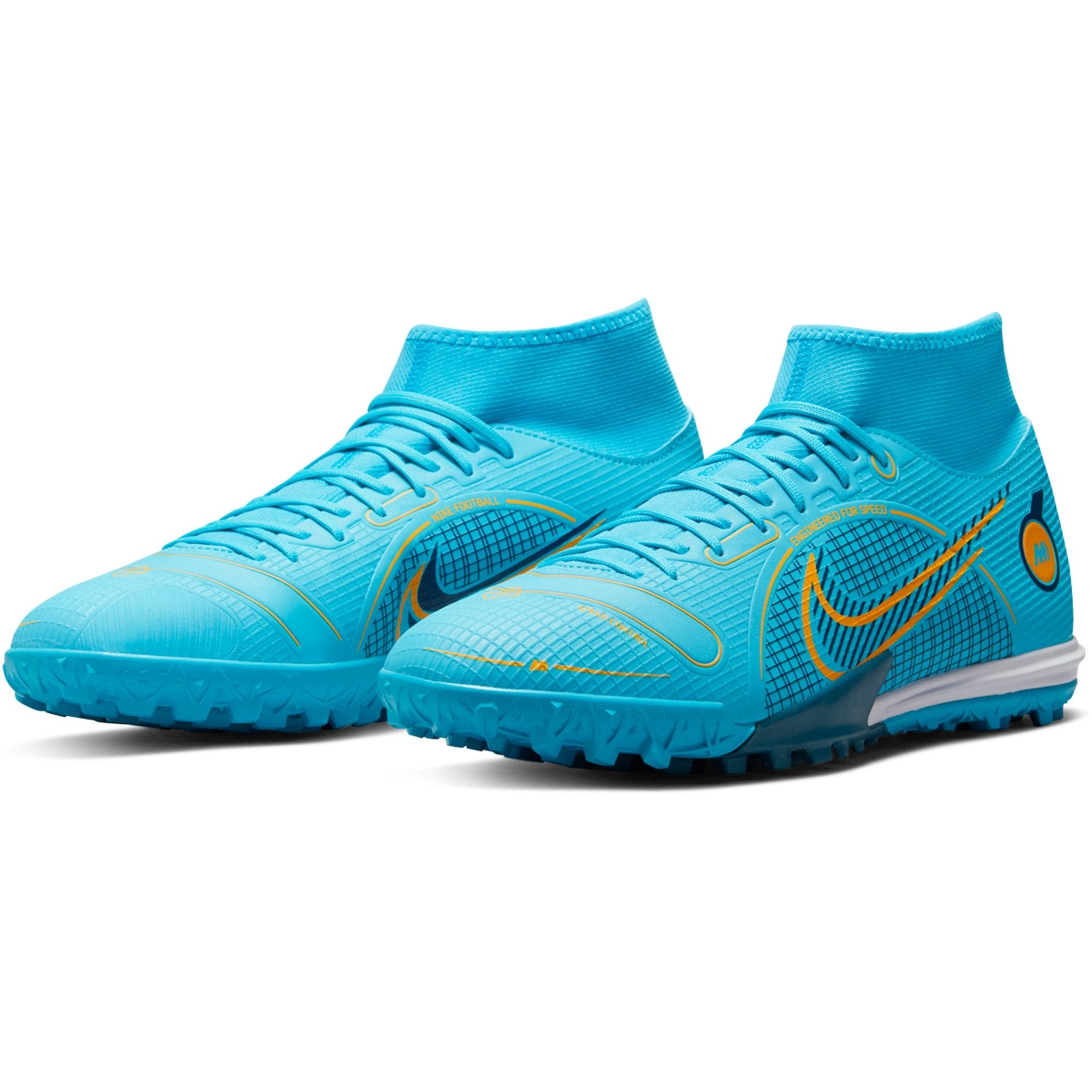 Nike Mercurial Superfly 8 Academy TF Artificial Turf Soccer Shoe Chlorine Blue/Laser DJ2878-484 – Soccer Zone USA