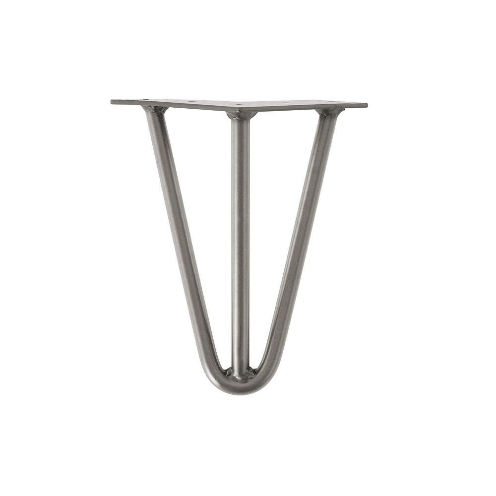weigeren Afkorting gemakkelijk Raw steel massieve 3-punt hairpin tafelpoot 20 cm