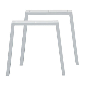 overtuigen Commissie Meting Set witte stalen trapezium tafelpoten 72 cm (koker 10 x 4)