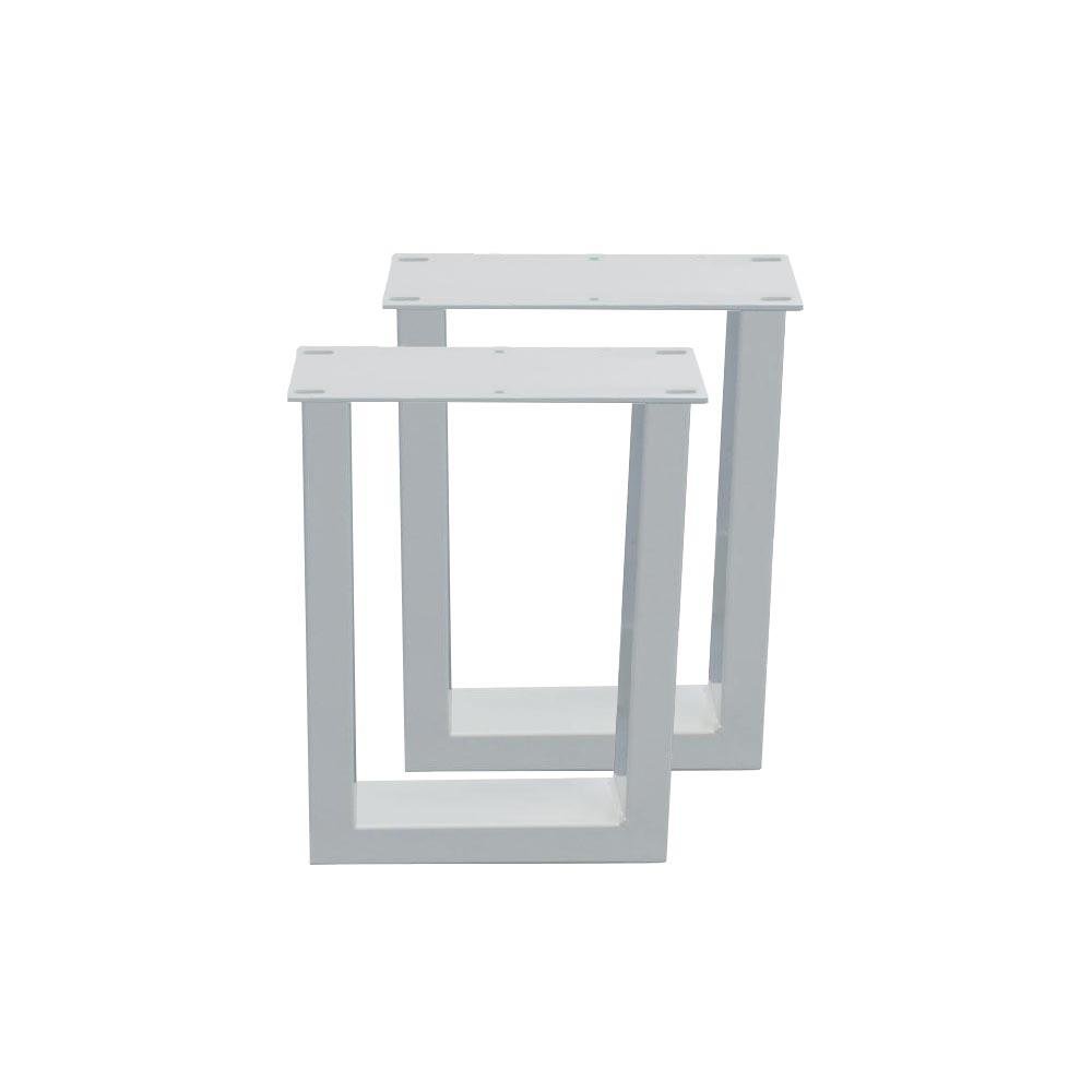 Brandewijn zwaartekracht Oppositie Set witte U tafelpoten 40 cm (koker 10 x 4) | StaalCentrum